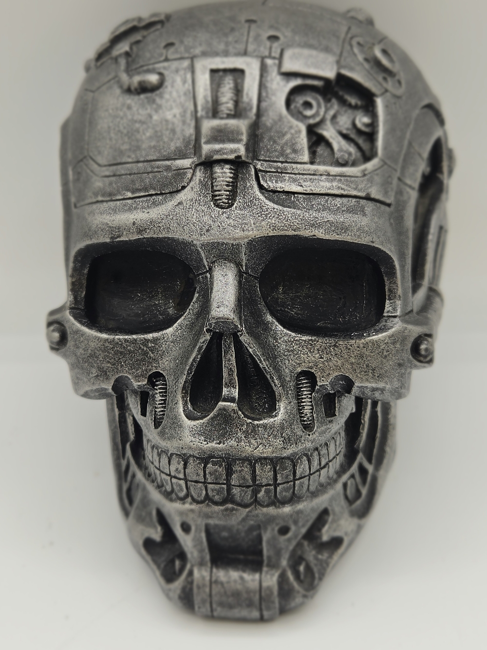 Silver Mechanical Skull Trinket Box /- Home Art Accent